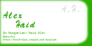 alex haid business card